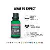 Poster style layout with bottle containing liquid called Ecocoat Trim and bullet style information.