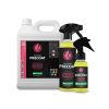 White jerrycan and two transparent bottles containing translucent yellow liquid called Ecoclean Precoat